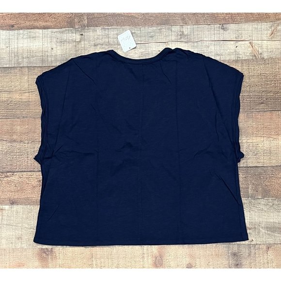 Free People We the Free You Rock Tee T-Shirt Navy L Cotton - Picture 4 of 5